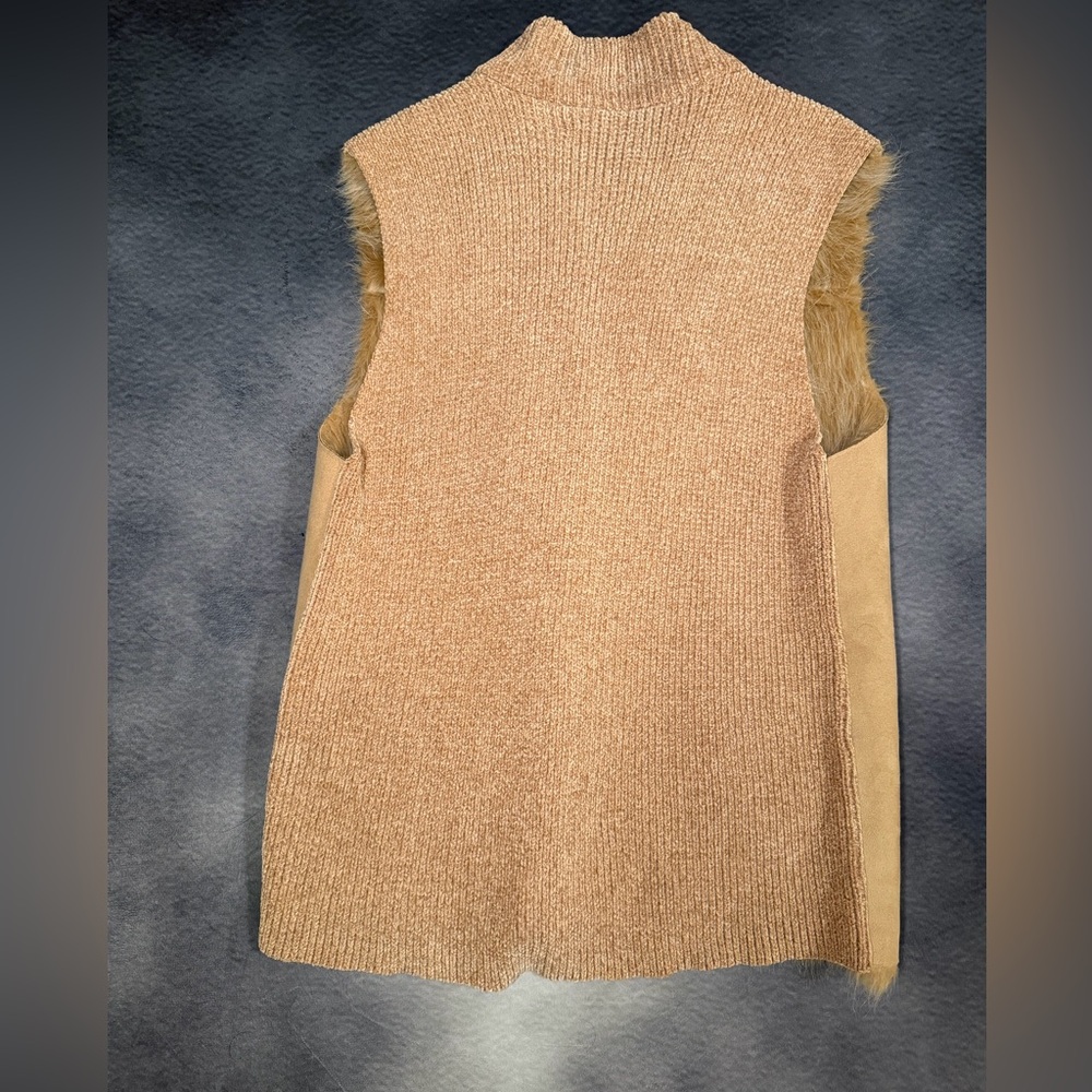 Lisa International Tan Suede-Look Zip Jacket - Picture 3 of 4